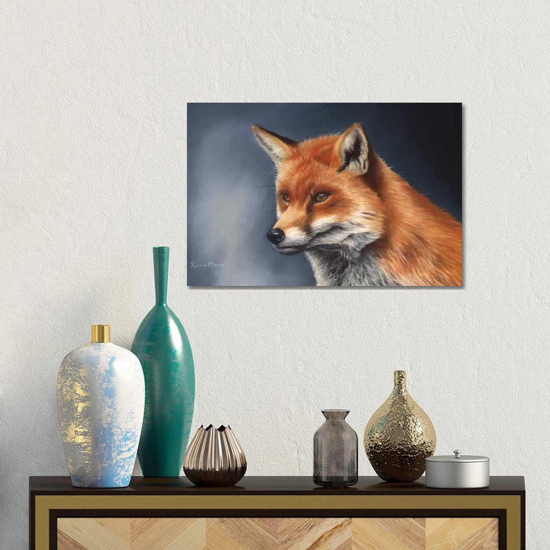 Rotfuchs von Richard Macwee - Galerieverpackte Leinwand Giclée auf Leinwand ohne Rahmen