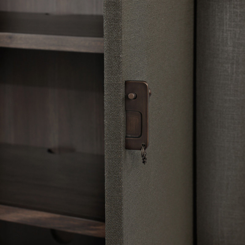 Berlin 55'' W Accent Cabinet, Dark Green Lacquered Linen