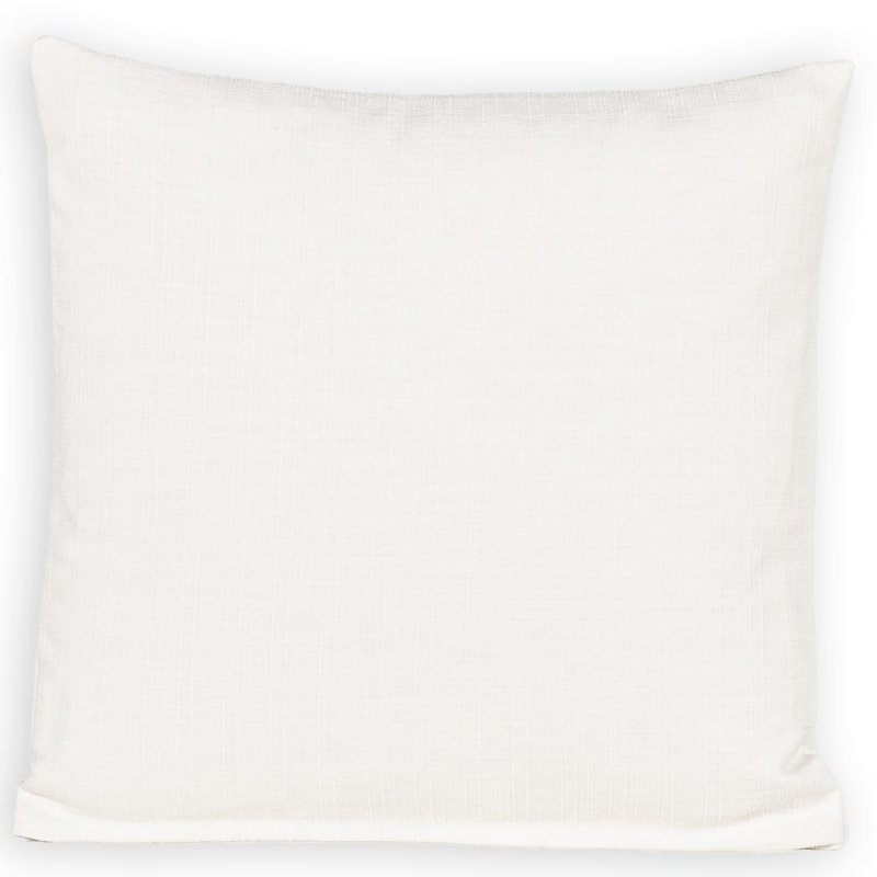 Coussin décoratif en faux lin Indy, Blanc, Carré 26 po, Plumes