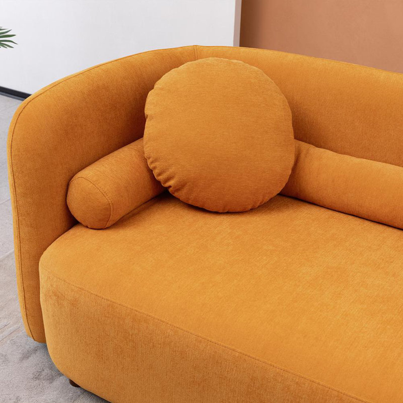 Canapé rembourré en tissu, canapé moderne, canapé confortable, canapé en velours, canapé profond, canapé d'appoint, Orange