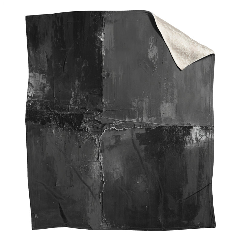 Couvertures abstraites texturées monochrome, L 50 po x H 60 po