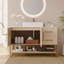 Meuble-lavabo moderne de 36 po avec lavabo vasque en céramique, meuble autoportant d'appoint doré-122947381