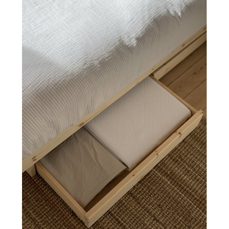 Kanso Bed frame, with or without bedrollers, Scandinavian design, made in Europe, FSC certified wood, choose your size