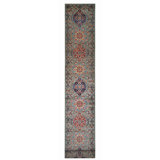 Hand Knotted Wool Area Rug in Green
