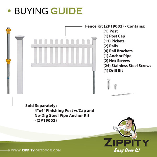 Zippity Outdoor Products Zippity 3 ft. H x 6 ft. W Newport No-Dig