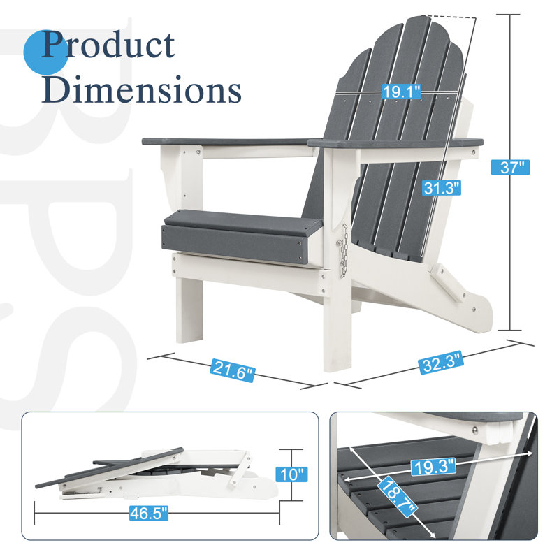 Outdoor Adirondack Chair, Grey