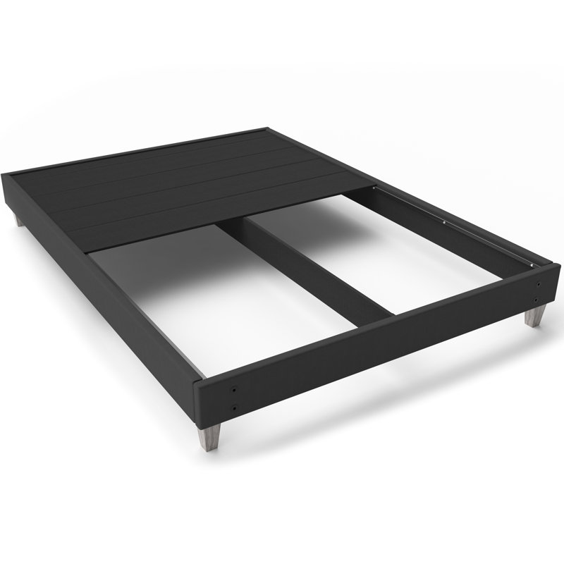 Express Quick Setup Dark Grey Upholstered Bed Frame Foundation, Twin Xl, Fabric Covered, No Tools, Easy To Assemble, Modern Faux - Wood 6" Legs Legs, Covered