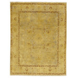 Hand Knotted Wool Area Rug in Gold