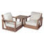 Ensemble de conversation d'extérieur en bois d'acacia pour 2 personnes Donnie avec chaises pivotantes et coussins hydrofuges