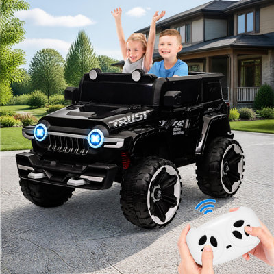 Camion pour enfant 12 V, véhicule électrique avec télécommande parentale 2,4 G, moteurs puissants et suspension en métal pour jouer à l'extérieur dans la cour