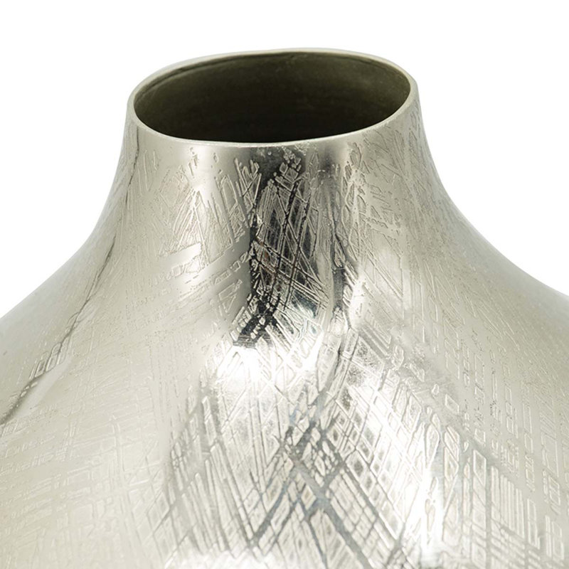 Vase de table Gold, H 18,5 po x l 10,2 po x P 10,2 po, Rayures argentées