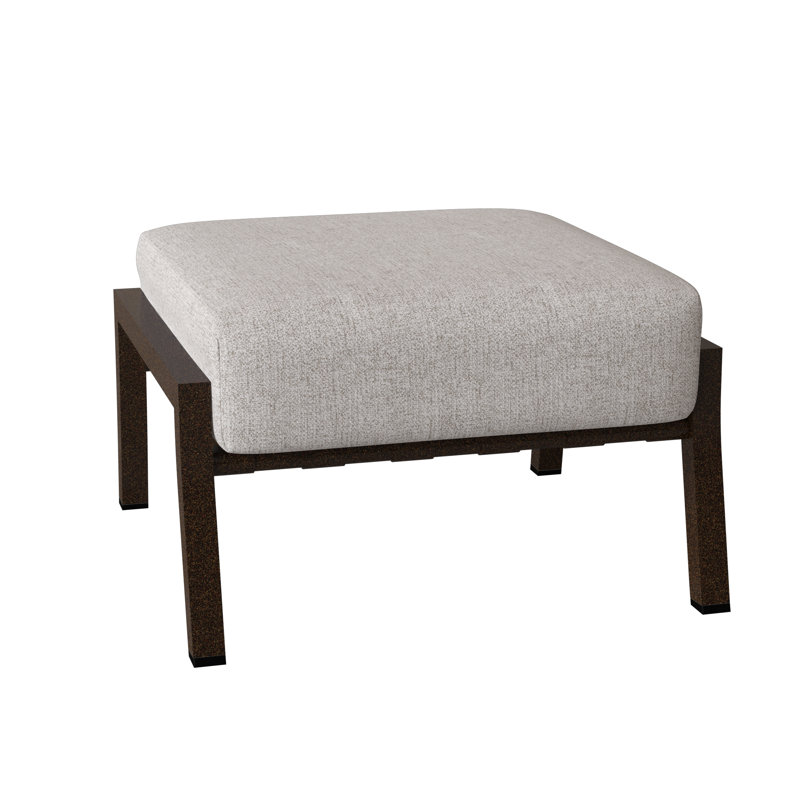 Cortland Outdoor Ottoman, Canvas Bird's Eye Sunbrella® Canvas, Chestnut Brown