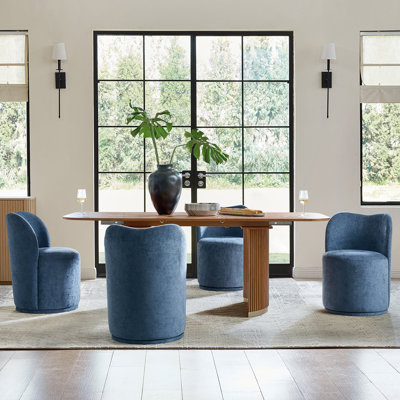 Clester Modern 360-Degree Swivel Dining Chair Set
