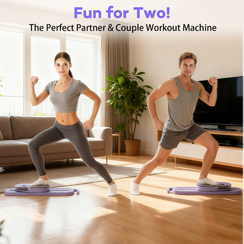 2-in-1 Split Multifunctional Pilates Board Set with Smart Timer, Detachable combinable Design for 2-Person Use