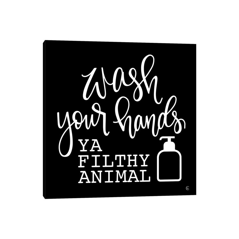 «Wash Your Hands» - impression, H 37 po x l 37 po x P 1,5 po, Toile tendue