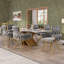 46cm H Velvet Upholstered Metal Side Chair in Gray