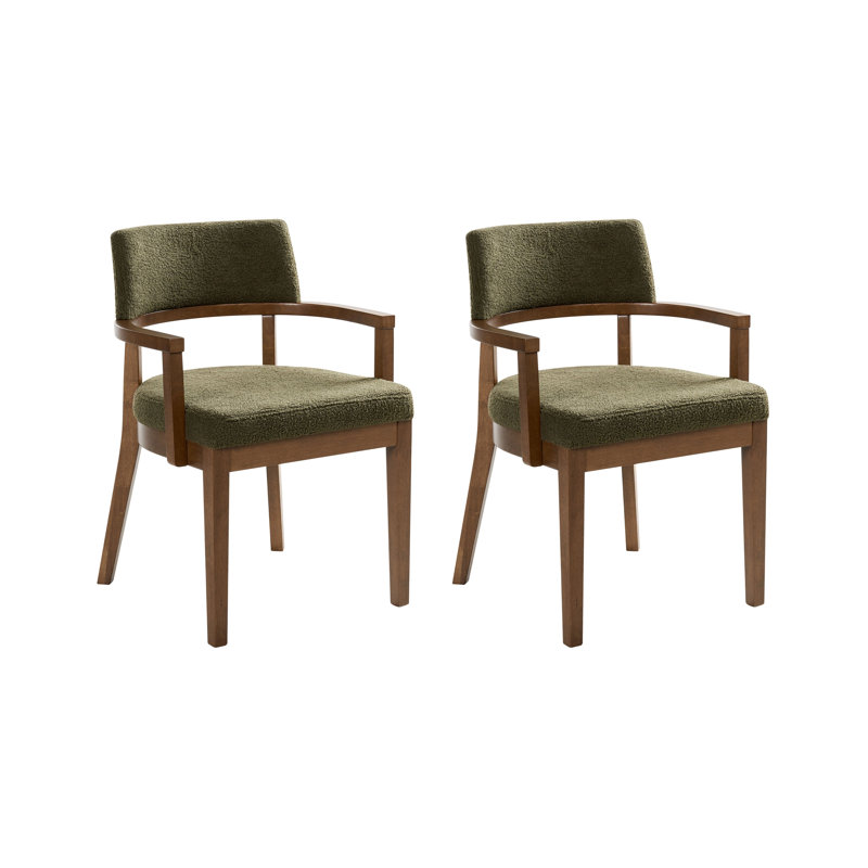 48cm H Boucle Upholstered Upholstered Back Armchair, Green