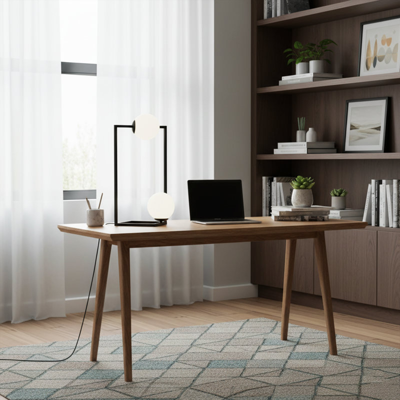 Lampe de table moderne 22 "à cadre carré" Velo ", Noir