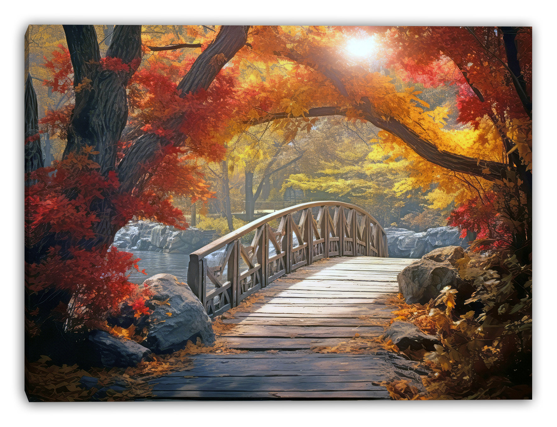 Union Rustic Golden Canopy Boardwalk Wrapped Canvas Wall Art | Wayfair