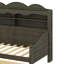 Lit de jour avec tiroirs de rangement et tablettes de tête de lit, lit de jour en bois de style rétro-75024623