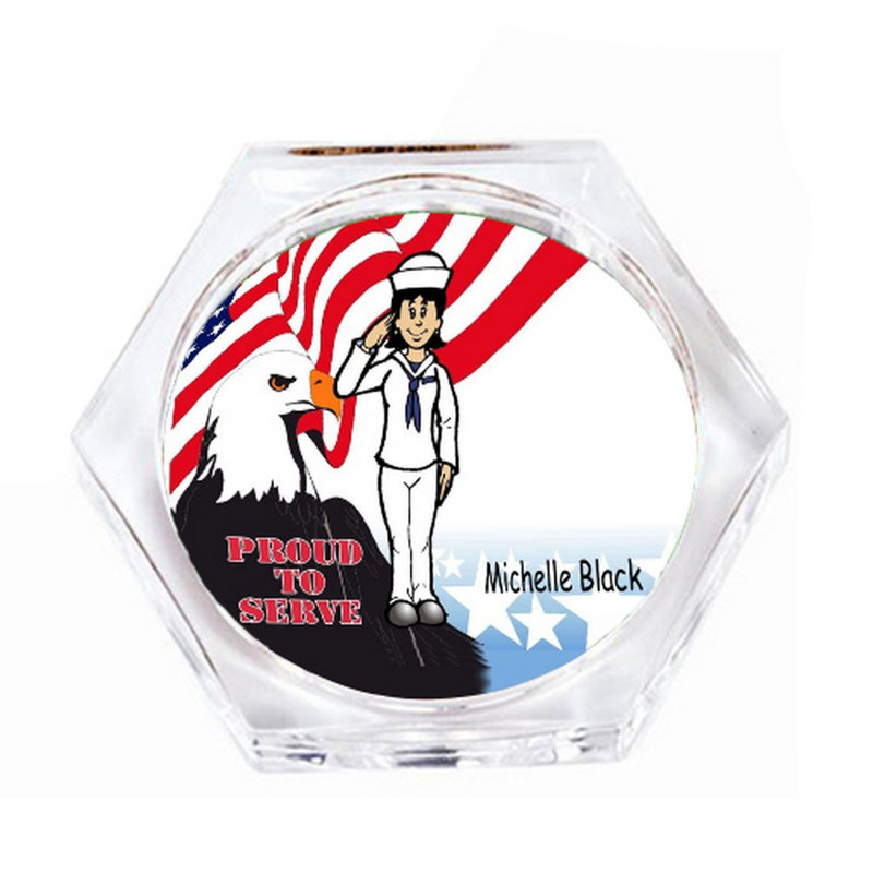 Ensemble de 4 sous-verres personnalisables US Navy, Oui