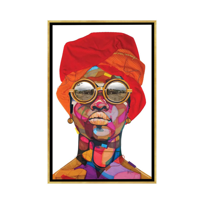 Reflections - impression d'art graphique, Pas de tapis, H 26 po x l 18 po x 1,5 po, Toile encadrée d'or