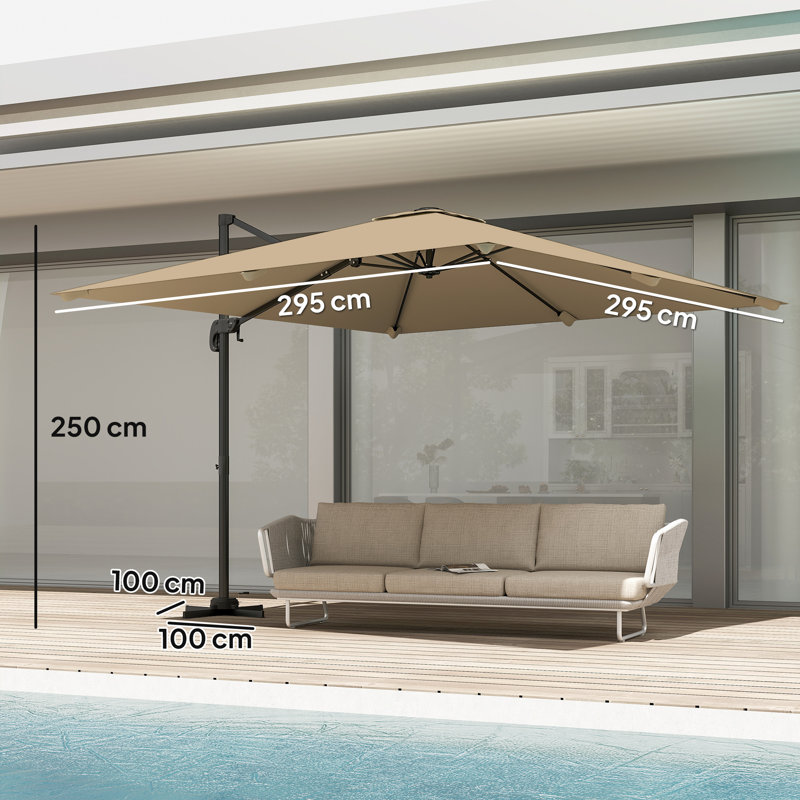 295cm Cantilever Parasol, Beige