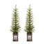 Ensemble de 2 pièces de Noël artificielles de 4 pi avec matériau en PE de haute qualité, ensemble facile à assembler, support en pot