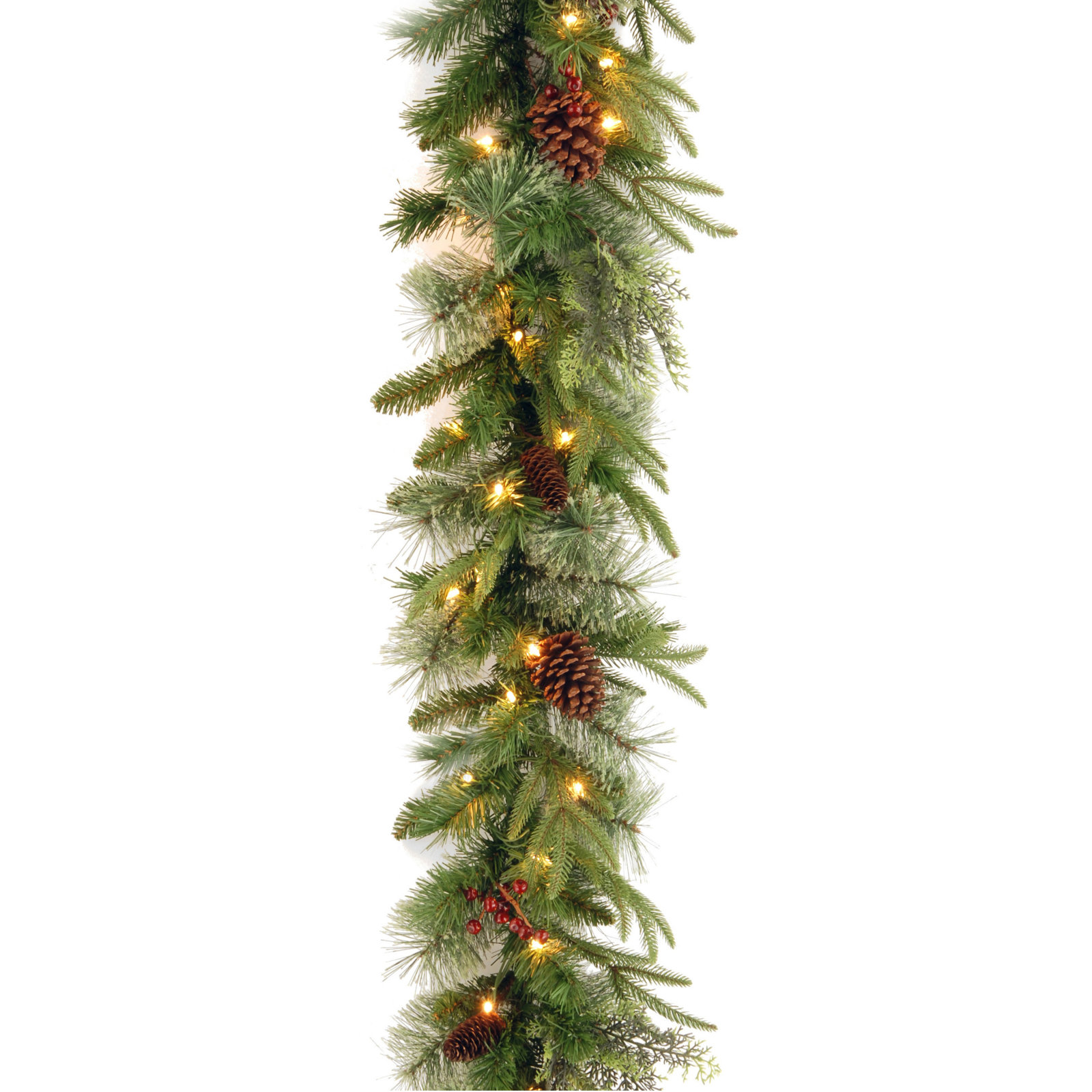 108" Pre-Lit Colonial Christmas Garland