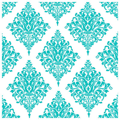 Turquoise Damask Pattern Comforter