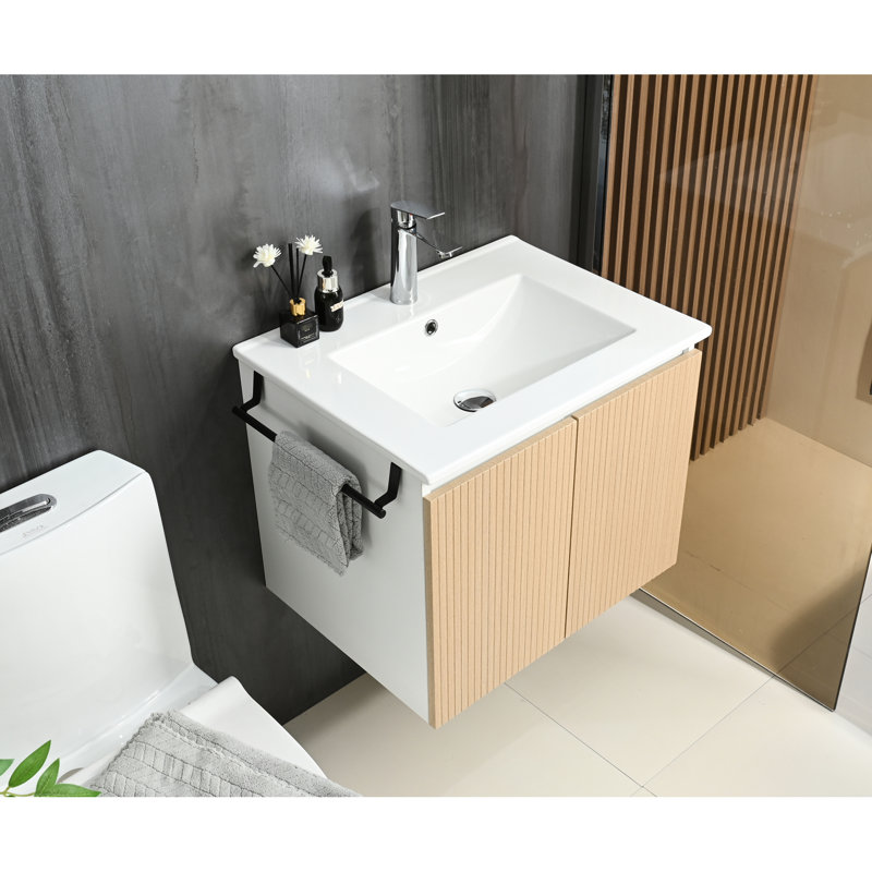 Single Bathroom Vanity with @Solid + Manufactured Top