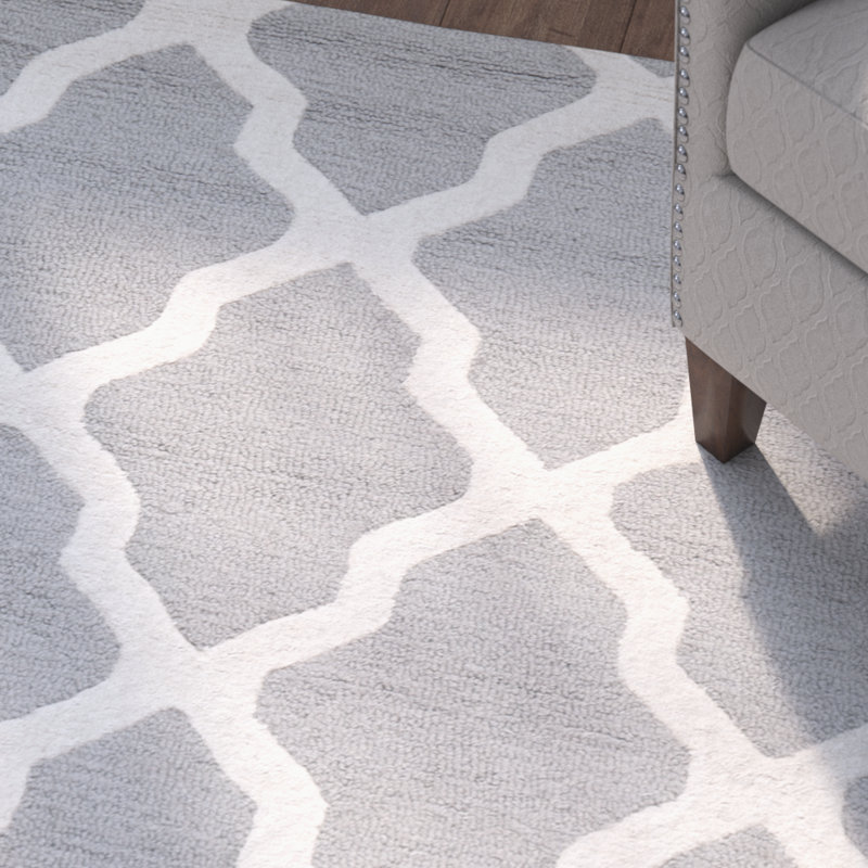 Darbonne Geometric Wool Hand Woven Area Rug, Rectangle 91 x 152cm