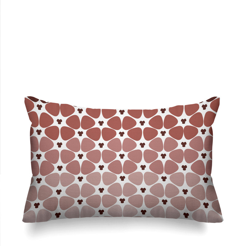 Chacha Floral Outdoor Reversible Throw Pillow, DustyRose