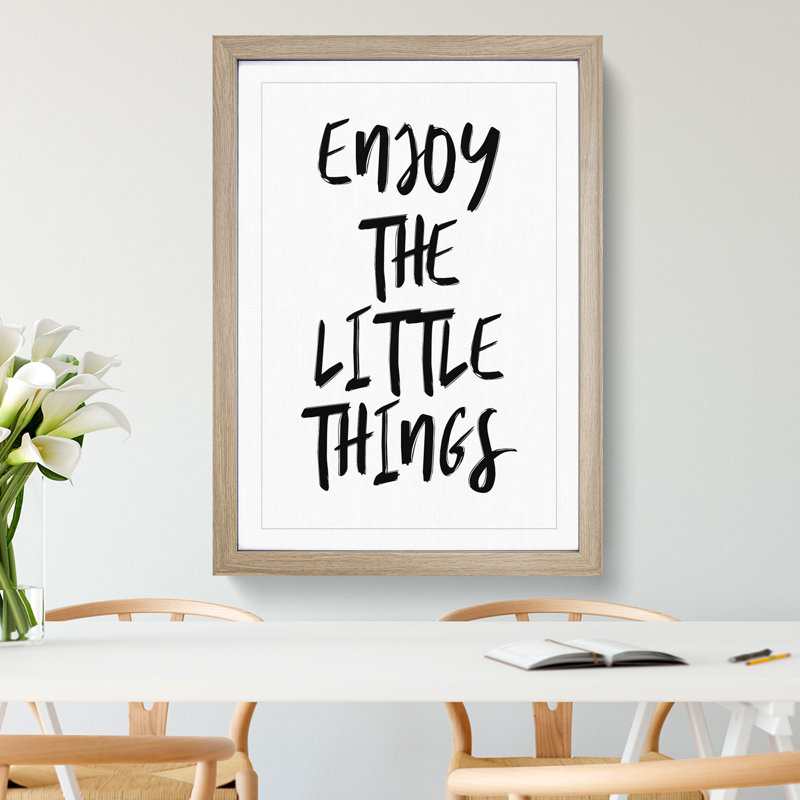 Enjoy the Little Things - Picture Frame Typography, 36cm H x 27cm W x 2cm D, Oak