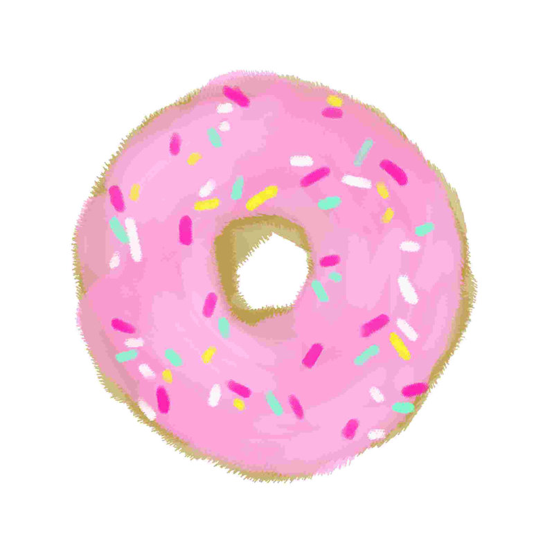 Sprinkle Donut - impression sur toile tendue, L 12 po x H 12 po