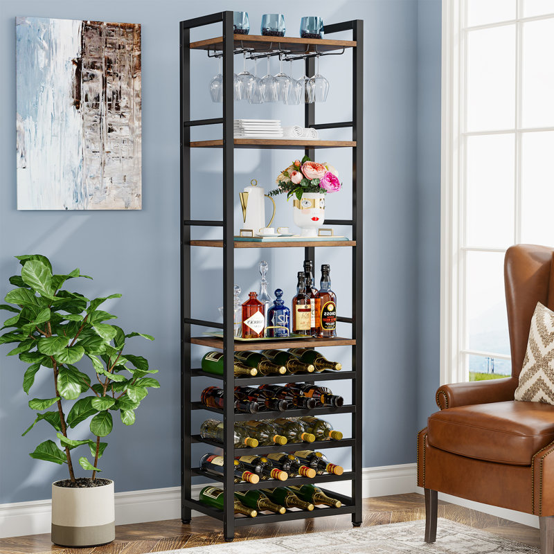 Jesiah 45cm Wine Racks, Rustic Brown/Black