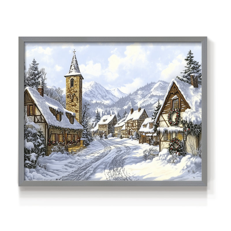 Chirstmas Art-CCXCIX -Framed Print - Restickable, Gris, H 16 po x l 20 po