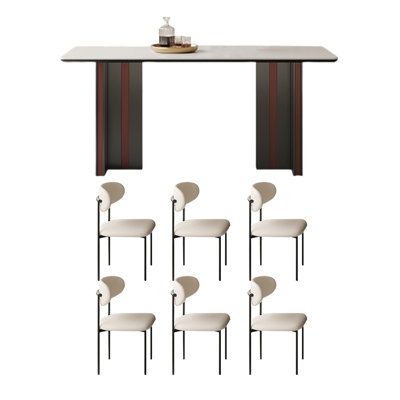 Luxury-Style Stainless Steel Dining Table Set