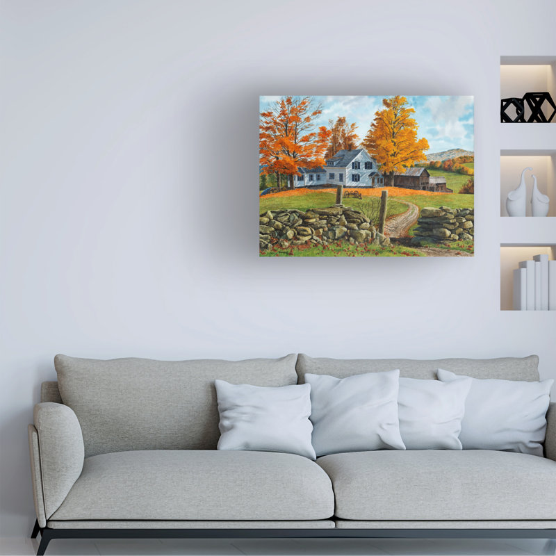 «Autumn Near Guilford» par Michael Davidoff - peinture sur toile tendue, H 24 po x l 32 po