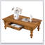 Ensemble de tables basses vintage en bois massif avec tiroir et 2 tables de bout, parfait pour le salon et le bureau-1404845345