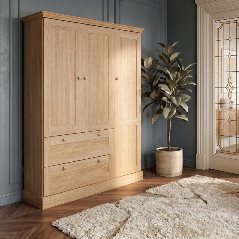 Susy 3 Door Manufactured Wood Wardrobe, Sonoma Oak