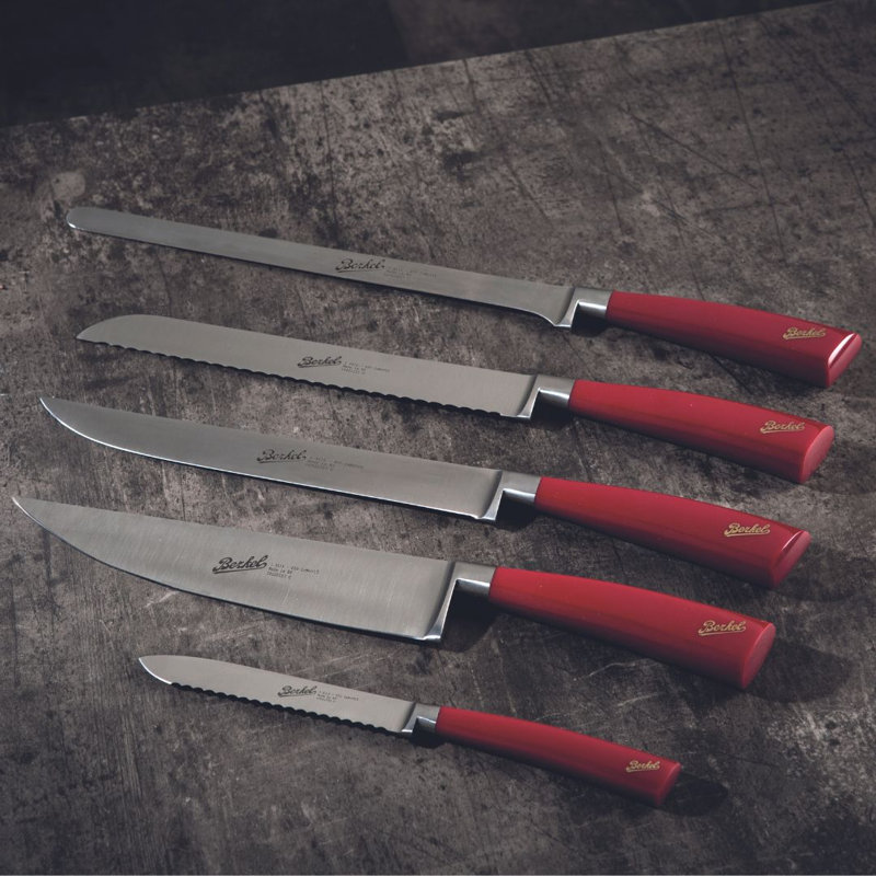 Elegance 5 - Piece Stainless Steel Assorted Knife Set, Red