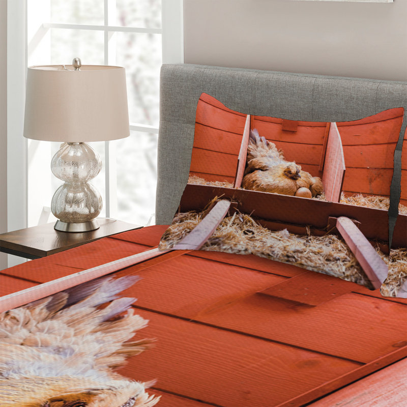 Farmhouse / Country Polyester Coverlet, Queen Bedspread + 2 Shams