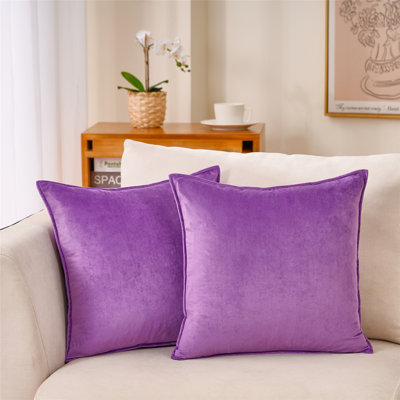 Flanged Velvet Velvet Reversible Throw Pillow