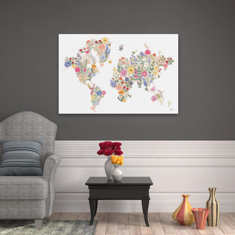 Wild Meadow World - Aster Bee - noir / bleu, H 48 po x l 32 po