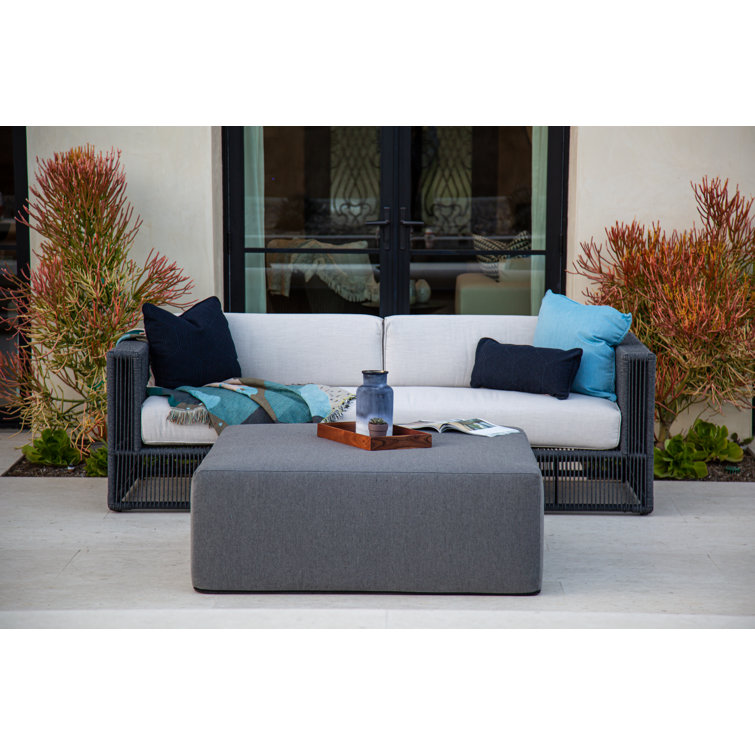 Zelie 91'' Wicker Outdoor Sofa with Sunbrella Cushions