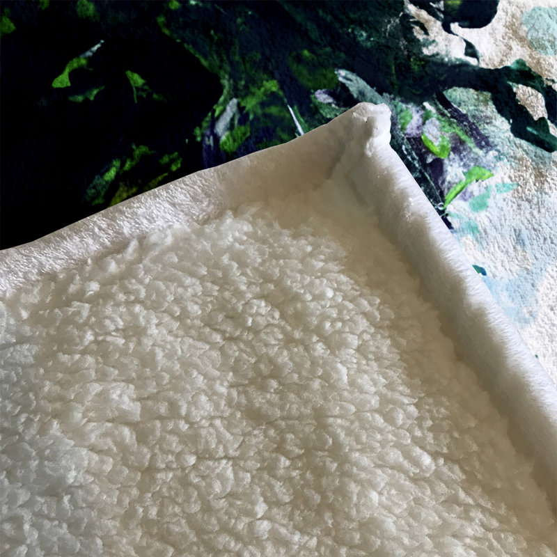 Throw Blanket, 68" W x 80" L, Marble/Abstract, Green/Black/White
