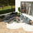 8-Piece Half-Moon Outdoor Sectional Sofa Set With 2 Height-Adjustable Coffee Tables, PE Wicker, Tempered Glass, 6 Pillows & Cushions, Gray-1761417757-1761417747
