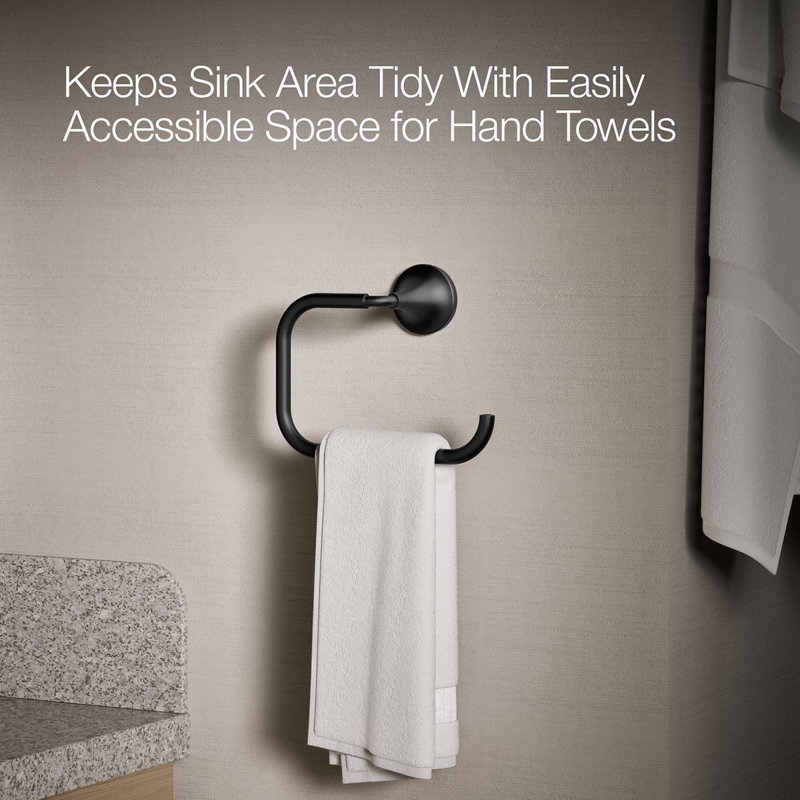 Tone Towel Ring, Matte Black