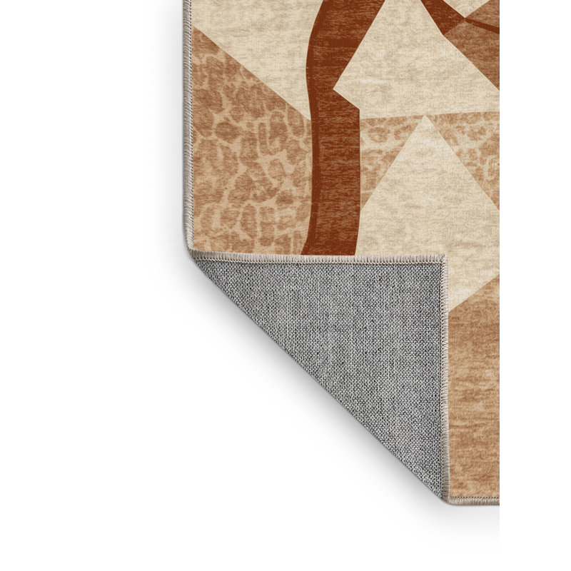 Tapis beige lavable à la machine Pantelia, 8 x 12